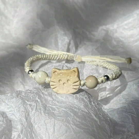 Herrenarmband aus geflochtenem Cartoon-Katzendesign