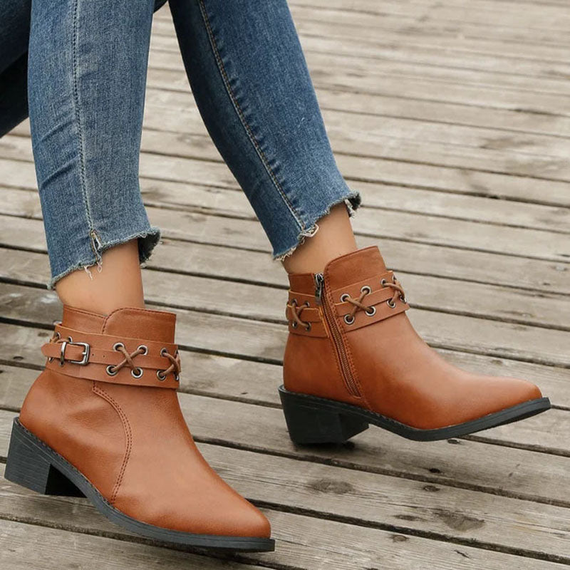 Vintage-Stiefel mit spitzer Spitze