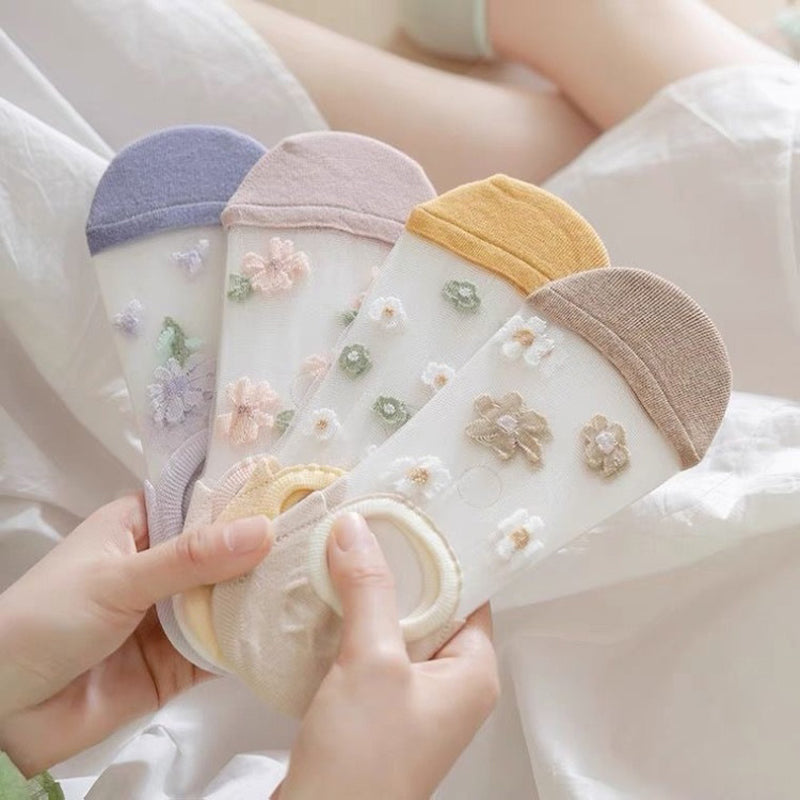 Atmungsaktive Blumensocken