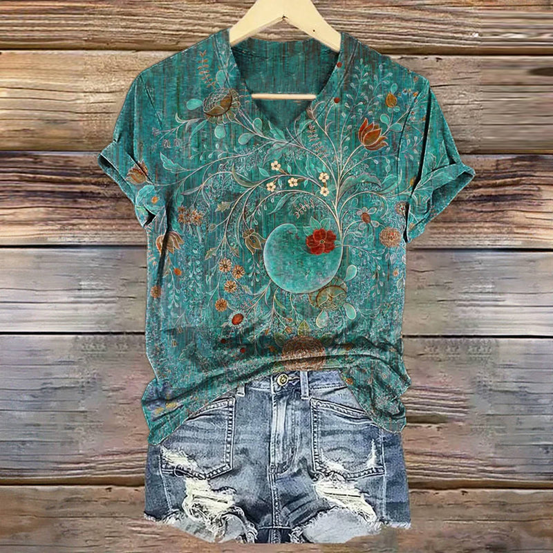 Vintage Blumenmuster T-Shirt