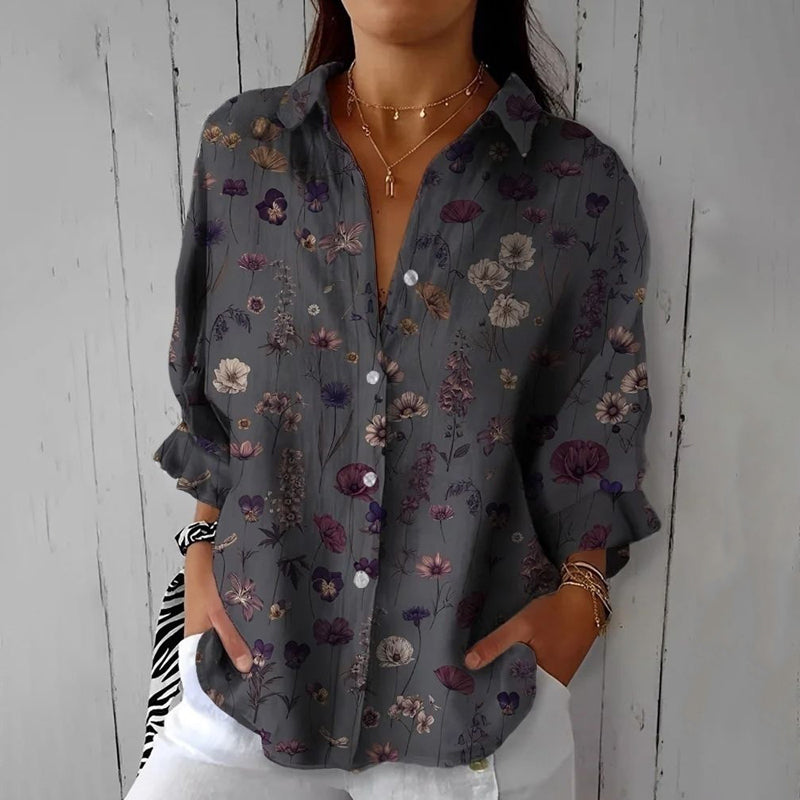 Vintage Blumenmuster-Bluse