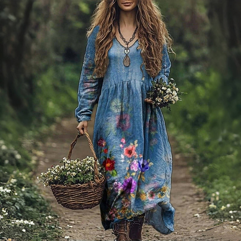 Vintagekleid mit floralem Muster