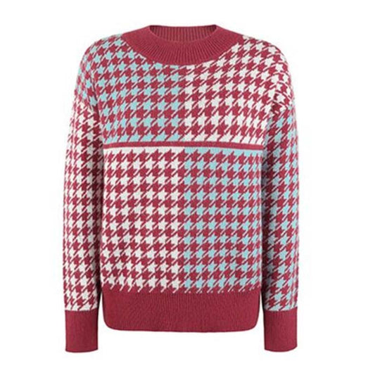 Lässiger Strick-Pullover mit geometrischem Muster