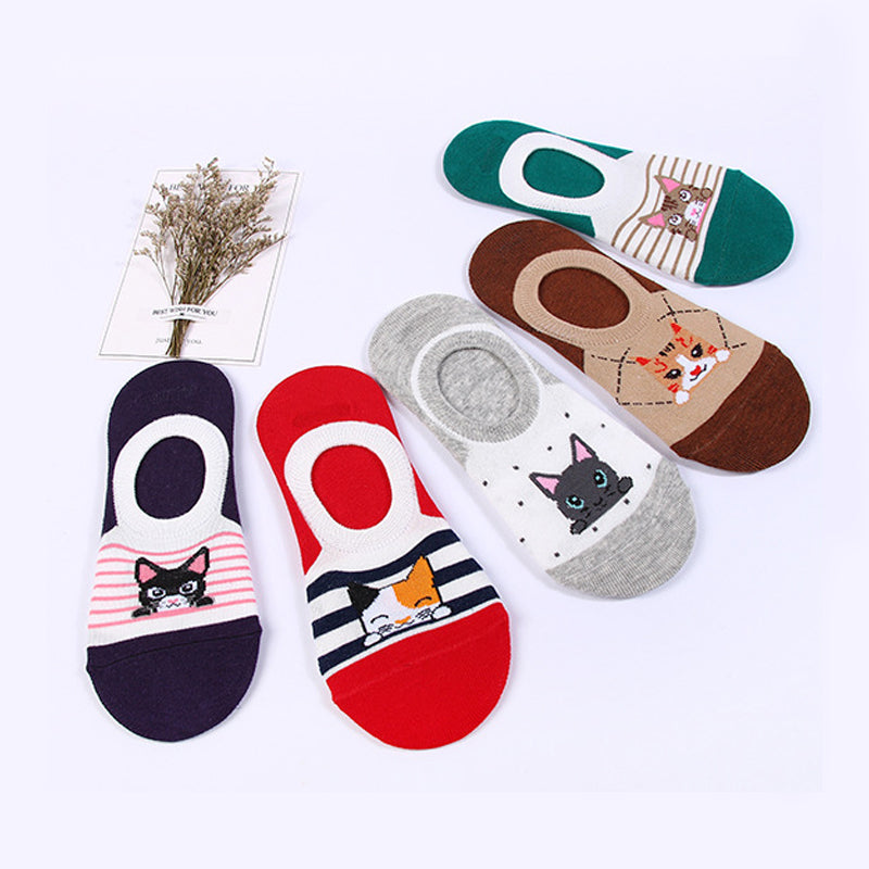 Legere Socken mit Katzenmuster