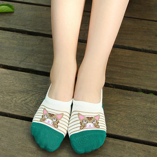 Legere Socken mit Katzenmuster