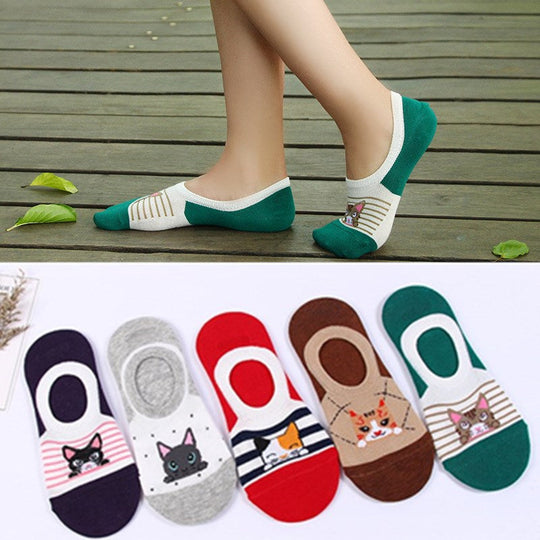 Legere Socken mit Katzenmuster