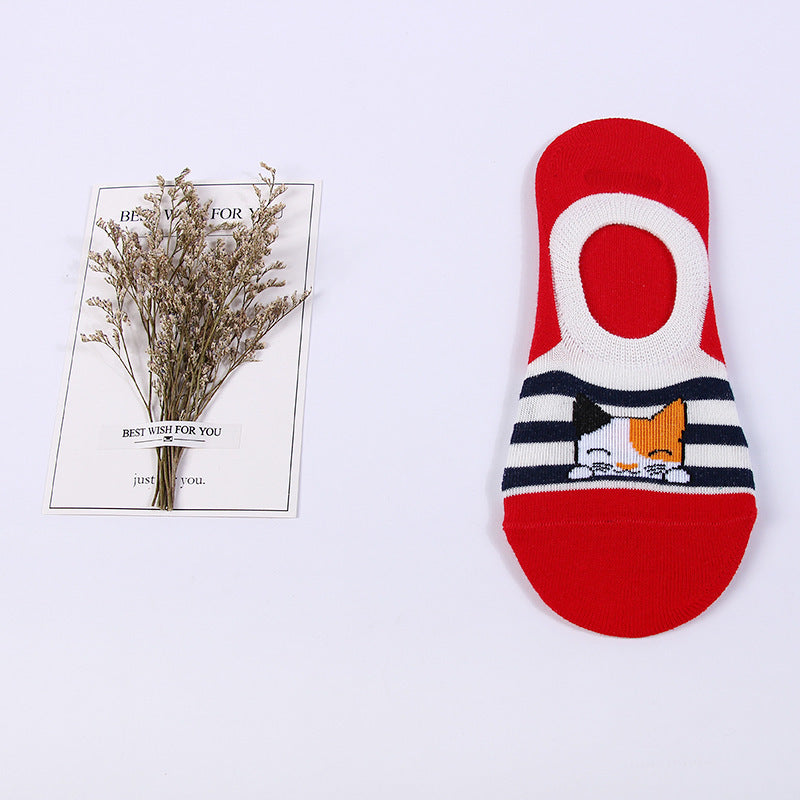 Legere Socken mit Katzenmuster