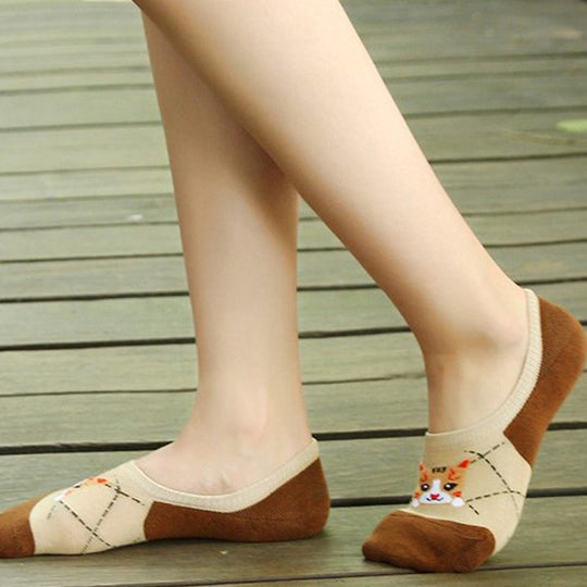 Legere Socken mit Katzenmuster