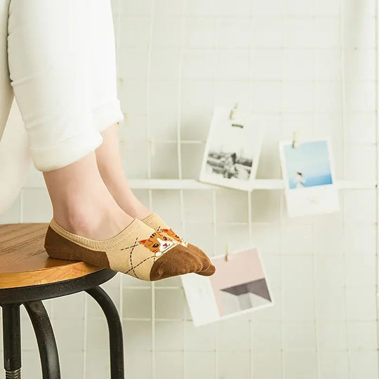 Legere Socken mit Katzenmuster