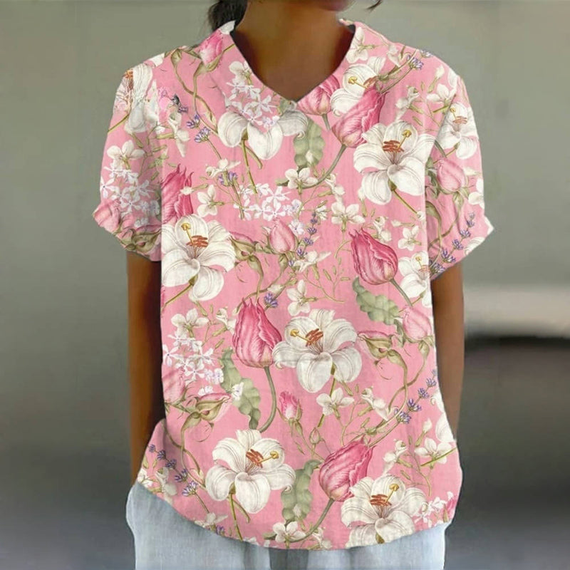 Vintage-Bluse mit Blumenmuster