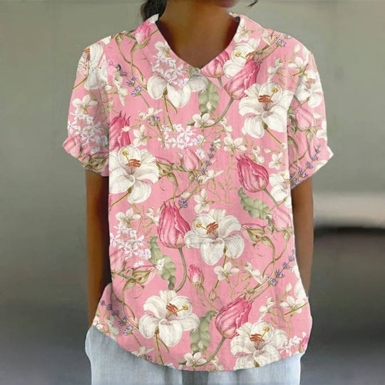 Vintage-Bluse mit Blumenmuster