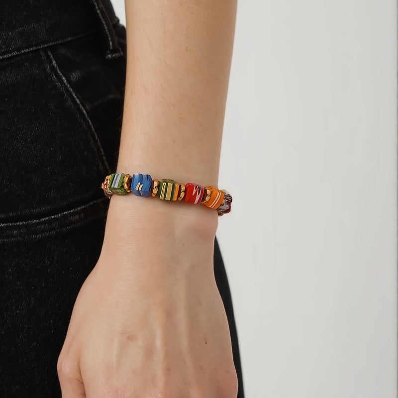 Bohème buntes Perlenarmband