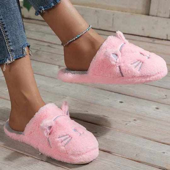 Flauschige Plüsch-Schuhen mit Cartoon-Katzen-Design