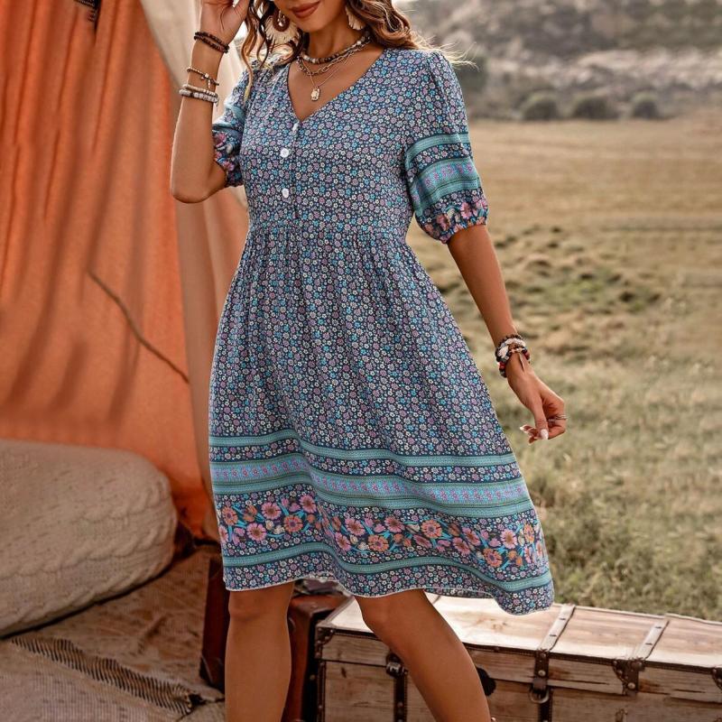 Vintage Kleid mit ethnischem Druck