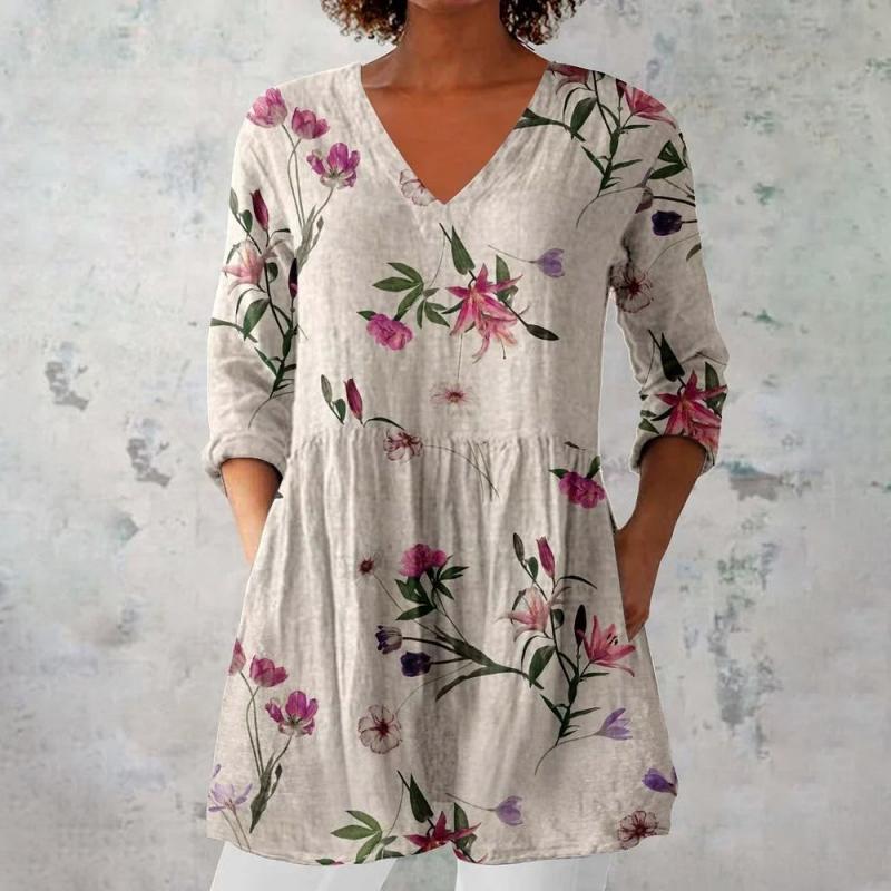 Vintage-Bluse mit Blumenmuster