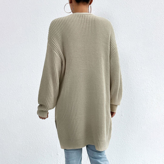 Lässiger Uni-Farbiger Strickcardigan