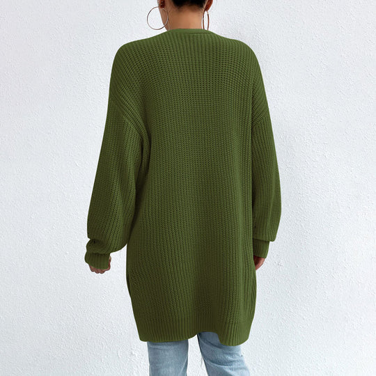 Lässiger Uni-Farbiger Strickcardigan