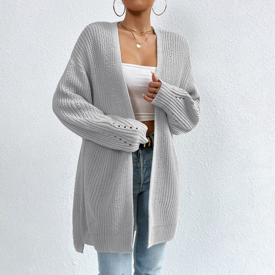 Lässiger Uni-Farbiger Strickcardigan