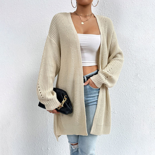 Lässiger Uni-Farbiger Strickcardigan