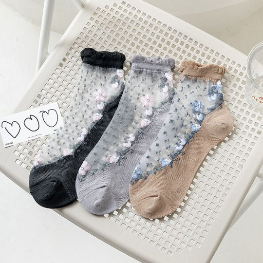 Atmungsaktive Blumenstrümpfe