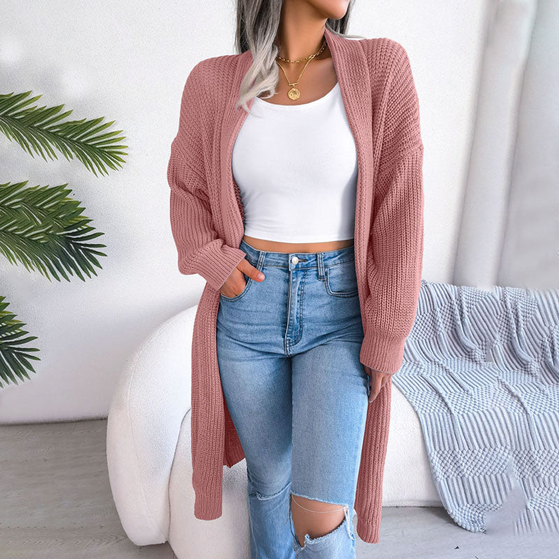 Lässiger Einfarbiger Cardigan