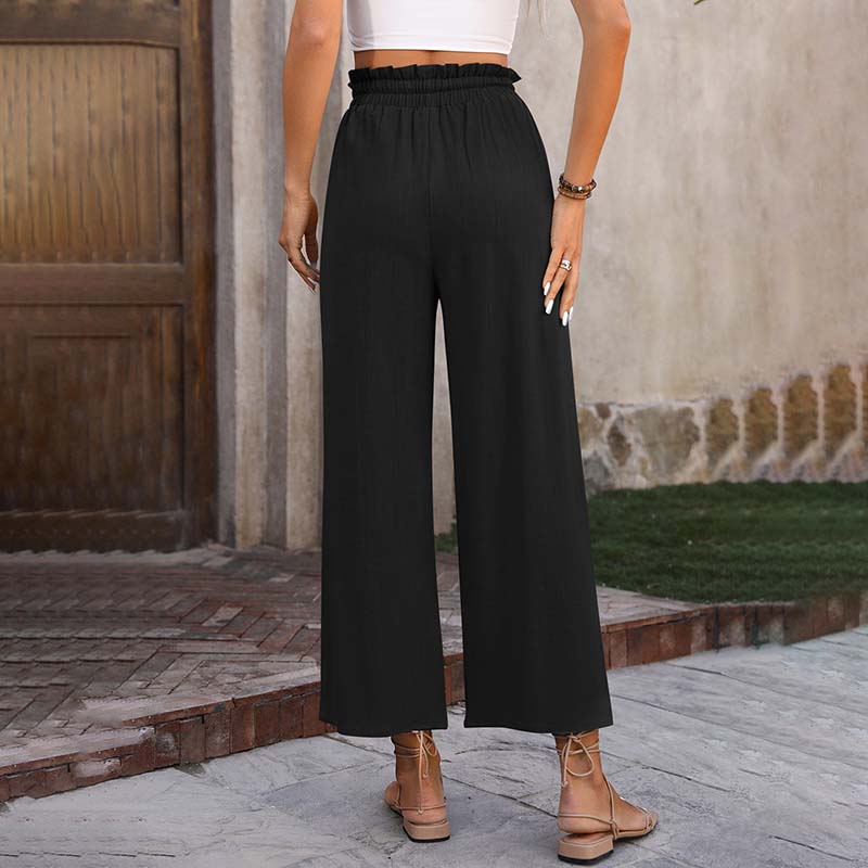 【Coton Et Lin】Freizeithose in Unifarbe