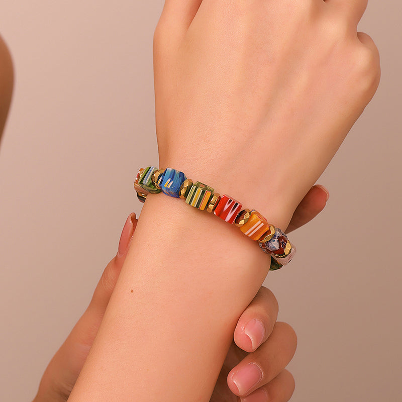 Bohème buntes Perlenarmband