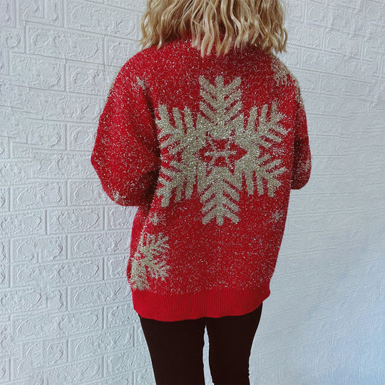 Bequemer Weihnachtsstrickpullover