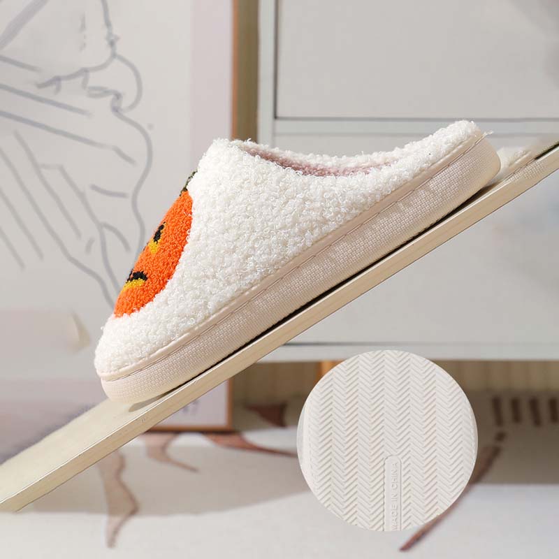 Halloween-Kürbis-Plüschpantoffeln