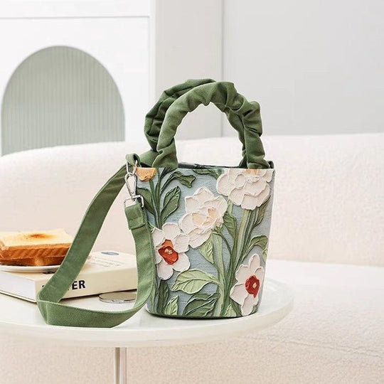 Vintage Blumenmuster-Handtasche