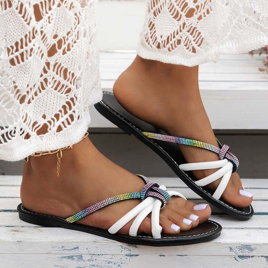 Bequeme Sandalen mit Strass