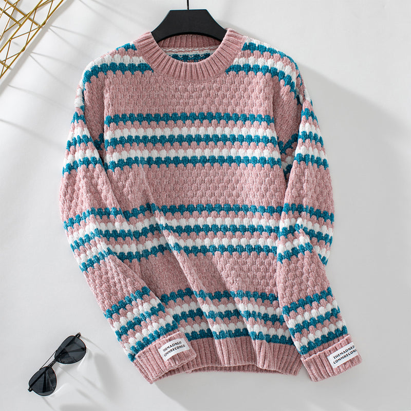 Lässig gestreifter Strickpulli