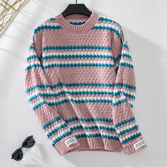 Lässig gestreifter Strickpulli