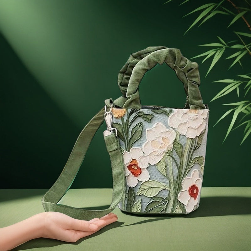 Vintage Blumenmuster-Handtasche