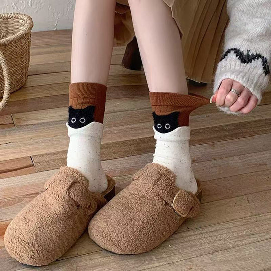 Kreative Katzenmuster-Socken