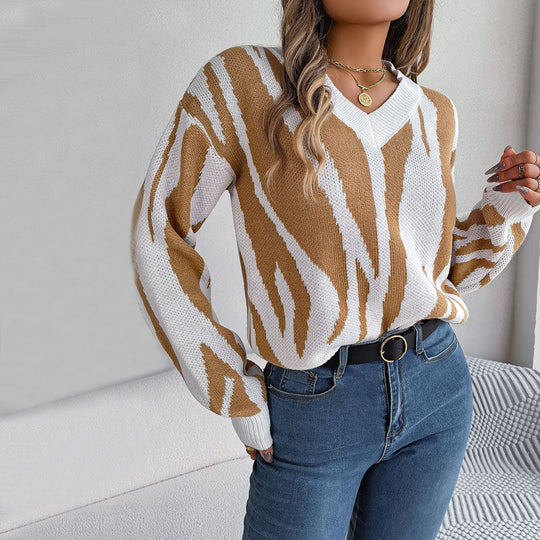 Pull aus mehrfarbigem Strick