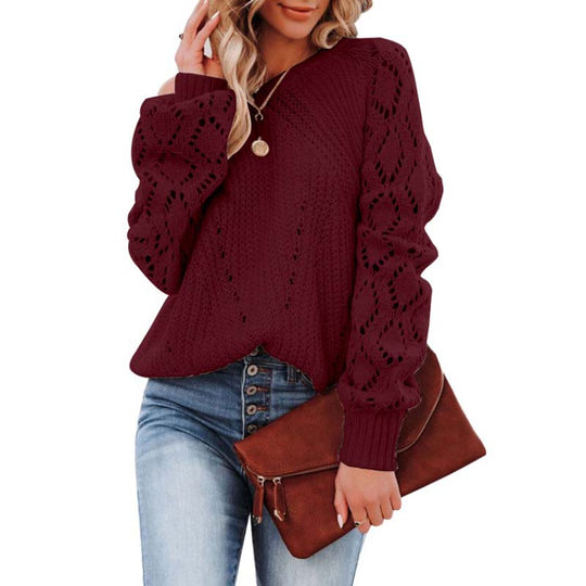 Locker gestricktes Pull-Over mit offenem Muster