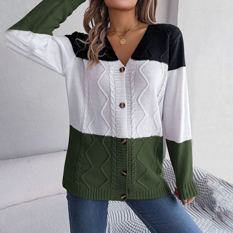 Lässiger Cardigan mit Farbblokkmuster