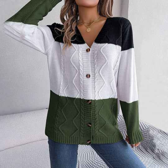 Lässiger Cardigan mit Farbblokkmuster