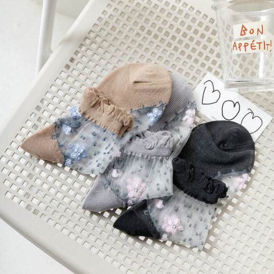 Atmungsaktive Blumenstrümpfe