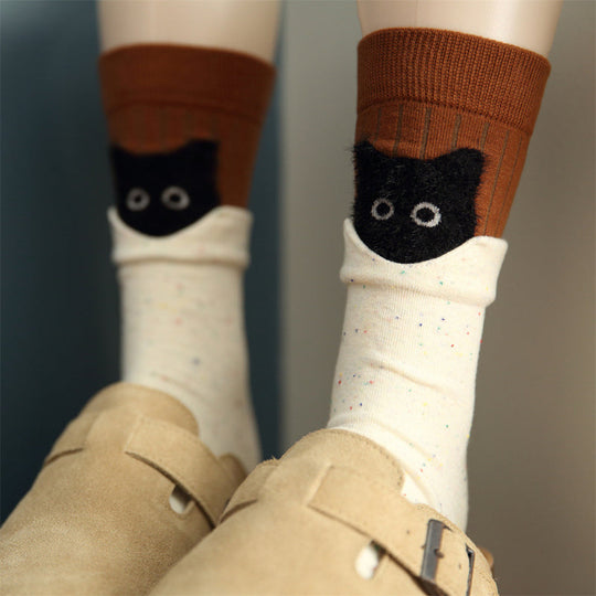 Kreative Katzenmuster-Socken