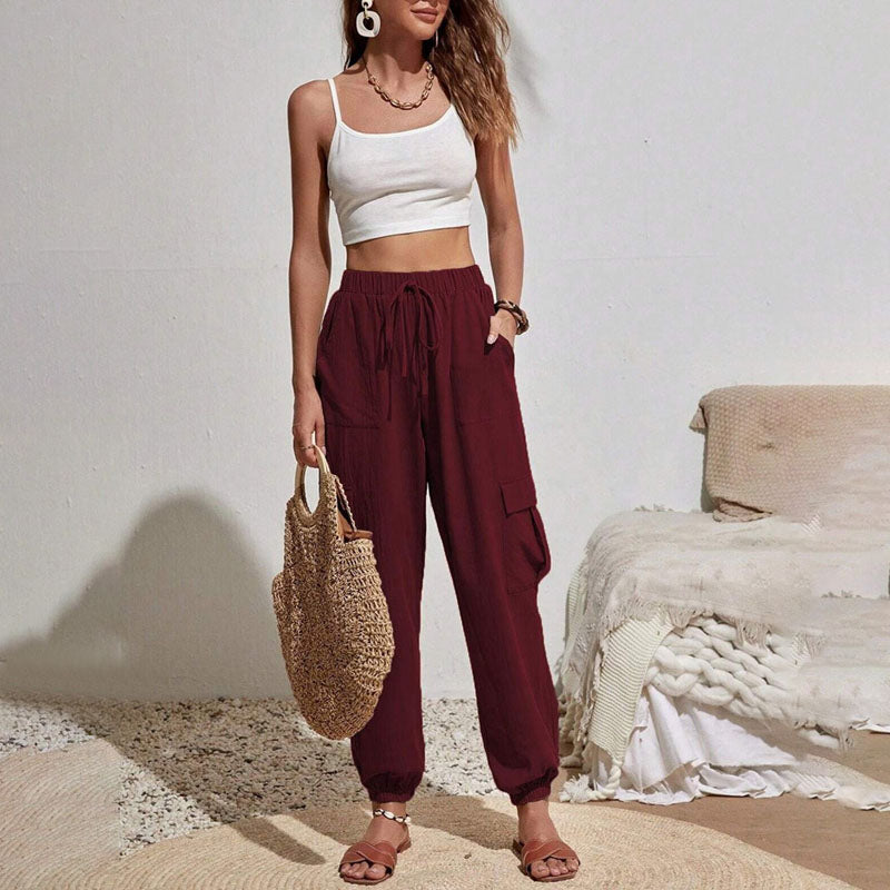 Lässige einfarbige Hose