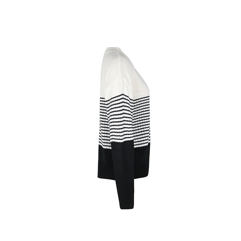 Lässiges gestreiftes Stricktop