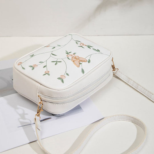 Lässige Tasche mit Blumenstickerei