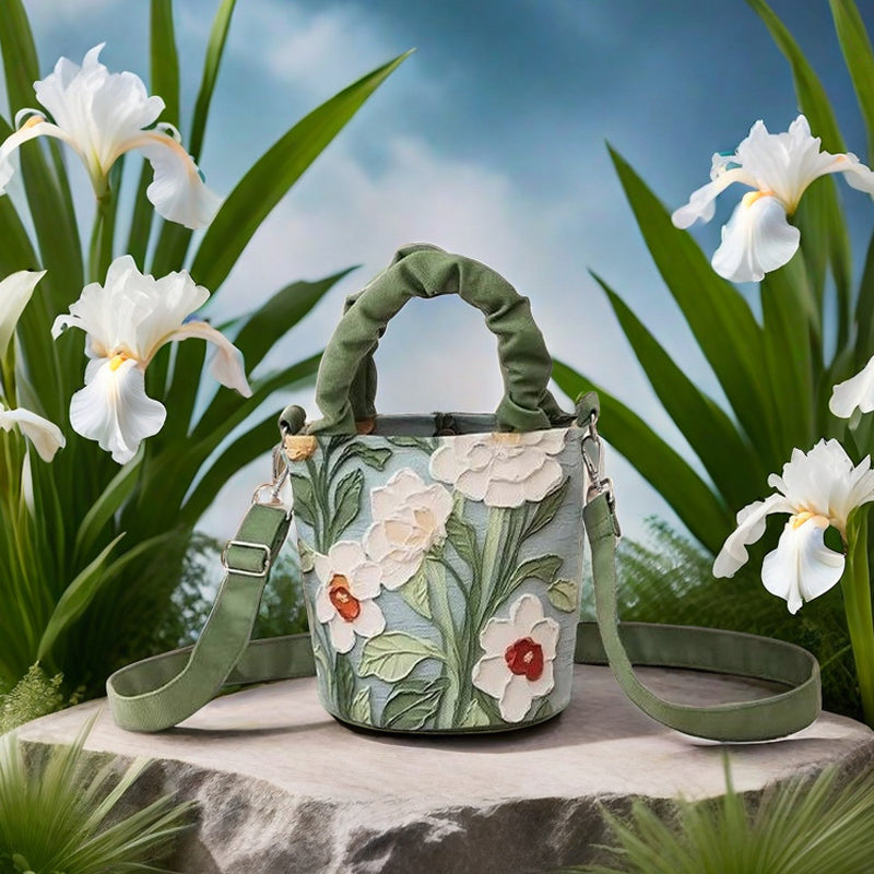 Vintage Blumenmuster-Handtasche