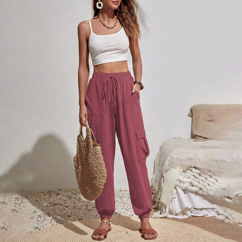 Lässige einfarbige Hose