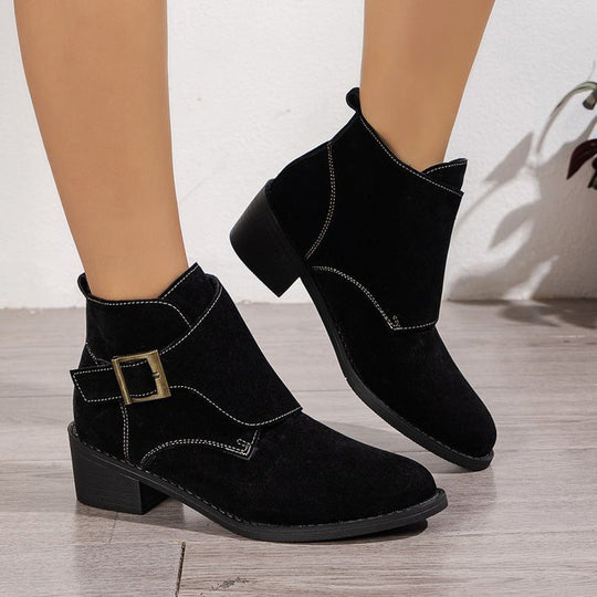 Vintage-Stiefeletten mit dickem Absatz