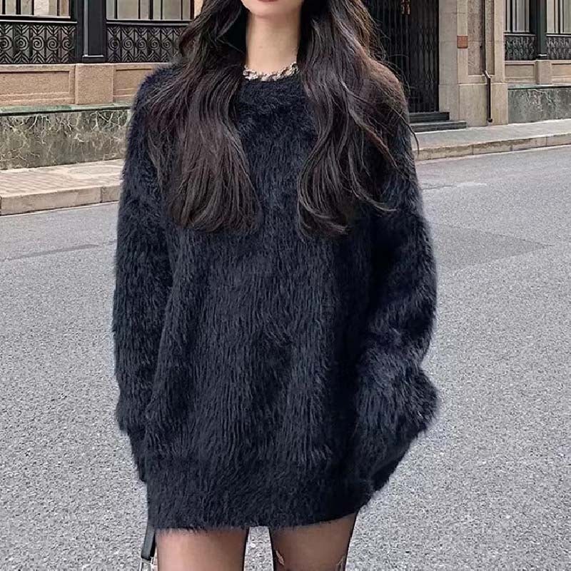 Lässiger einfarbiger Pullover