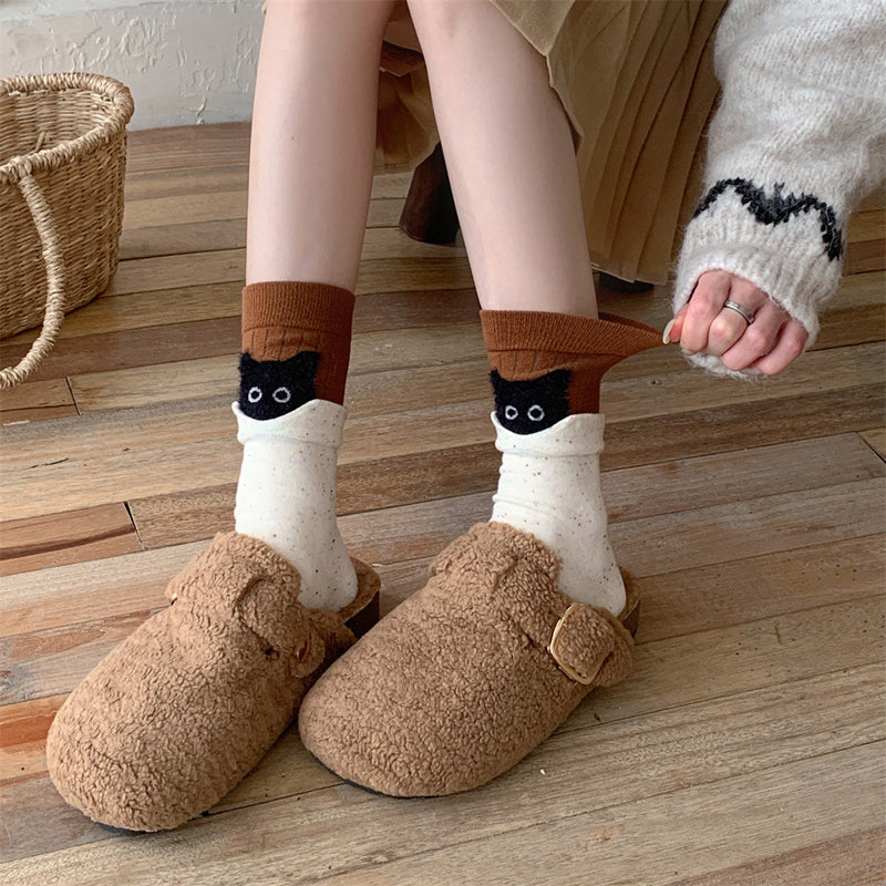 Kreative Katzenmuster-Socken