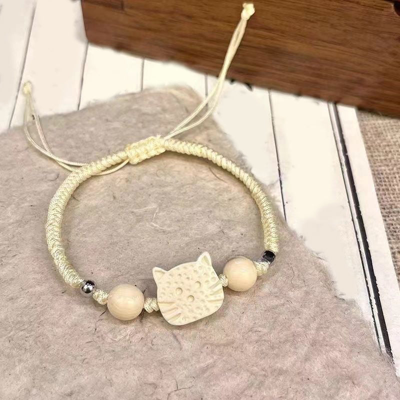 Herrenarmband aus geflochtenem Cartoon-Katzendesign